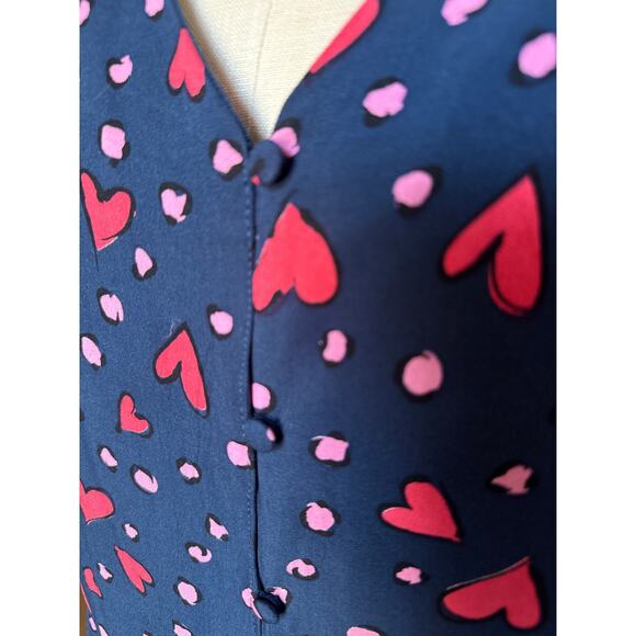 SugarHill Brighton Glenda Midi Dress in Navy, Heart Print Size 14 - Picture 6 of 7